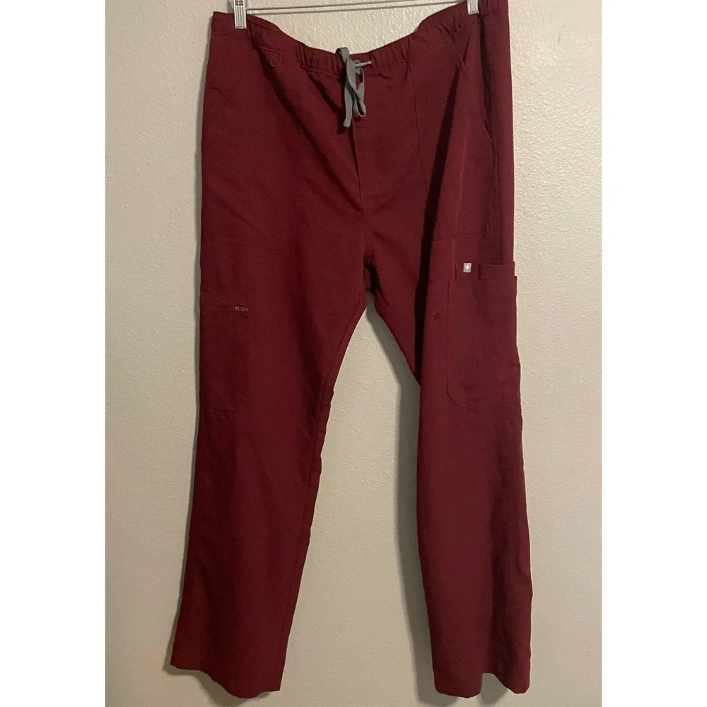 FIGS Scrub Pants Mens 2XL Red Technical Collection Cargo Medical Nursing READ